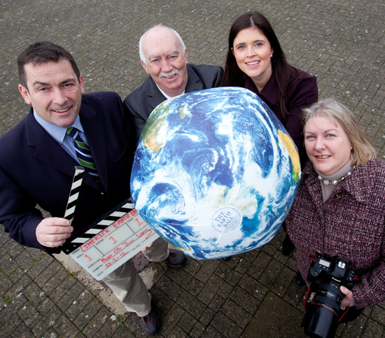 Paul Foley, Limerick City Council, Mayor Cllr Jim Long, Orla O Connor, Limerick.ie and Trish Forde Brennan, Limerick Earth Day Group getting ready for Earth Day 2012. Photo Sean Curtin Press 22