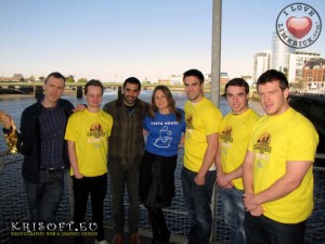 Richard with Dermot Sheedy and Darragh Graham of Hermitage Green, Eileen Whelan of the Pieta House Darkness into Light Committee and Munster players Conor Murray, Sean Scanlon and Mike Sherry at the launch of the Pieta House Mind our Men campaign Limerick. Picture: Chris Luszczki