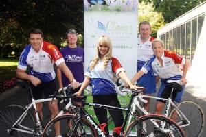 Pictured at the launch of the 6th Annual Cliona’s Foundation Cycle (L to R) David Wallace, Terry Ring, Brendan Ring Front: Leanne Moore, Joy Neville