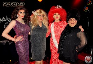 Congrats to Ivanna Boogie, the winner of Drag hens Den 2014. Pictured here last years winner Lady Peaches Monroe, Madonna Lucia, Ivanna Boogie and Sheila Fitspatrick. Picture: David Woodland