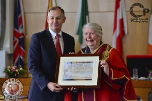 Limerick City and County Manager/Chief Executive Conn Murray with Mayor Kathleen Leddin. Picture: Caleb Purcell