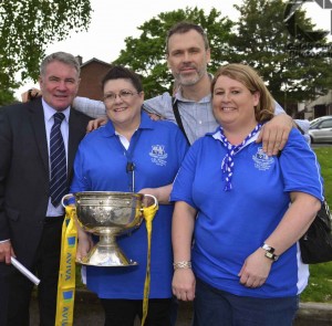 Richard with Ray Houghton, Linda Ledger, St Munchins Community Centre and Anne Marie Stack, Ballynanty Rovers. Picture: Caleb Purcell