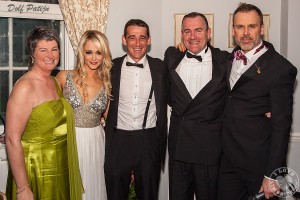 Richard pictured at the The Olde Hollywood Ball in aid of Cliona’s Foundation with founder Terry Ring, ambassadors Leanne Moore and Davy Russell and founder Brendan Ring. Picture: Dolf Patijn
