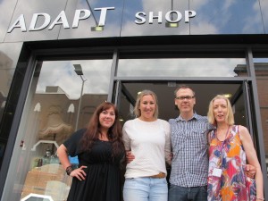 Pictured: Sabine Zybura, Laura Bohan, I Love Limerick's Richard Lynch and Orla O'Callaghan outside the new ADAPT shop on Sarsfield Street.