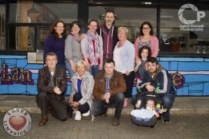 Richard with Back to front: Deirdre McMahon, Lizzy O'Connell, Aisling Finucane, Kathy McAndrew Wallace, Leonie Kerins with Tess Duclott, Bill Kelly, Jan Pattinson, Pat O'Sullivan, Jason and Seán Griffin. Picture: Caleb purcell