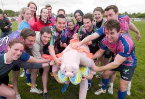 At the launch of the Pig n Porter 3 day international festival of Tag Rugby which will attract 2,500 players at Old Crescent Rugby club, Limerick. Photo:  Kieran Clancy.