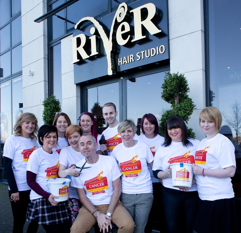 River Hair Studio raising money for Mid-Western Cancer Foundation.