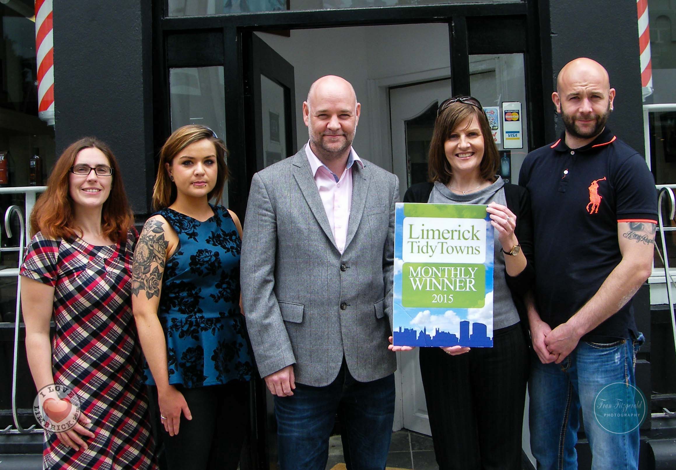 Limerick Tidy Towns awards Figaro Barber Shop as winner for June 2015