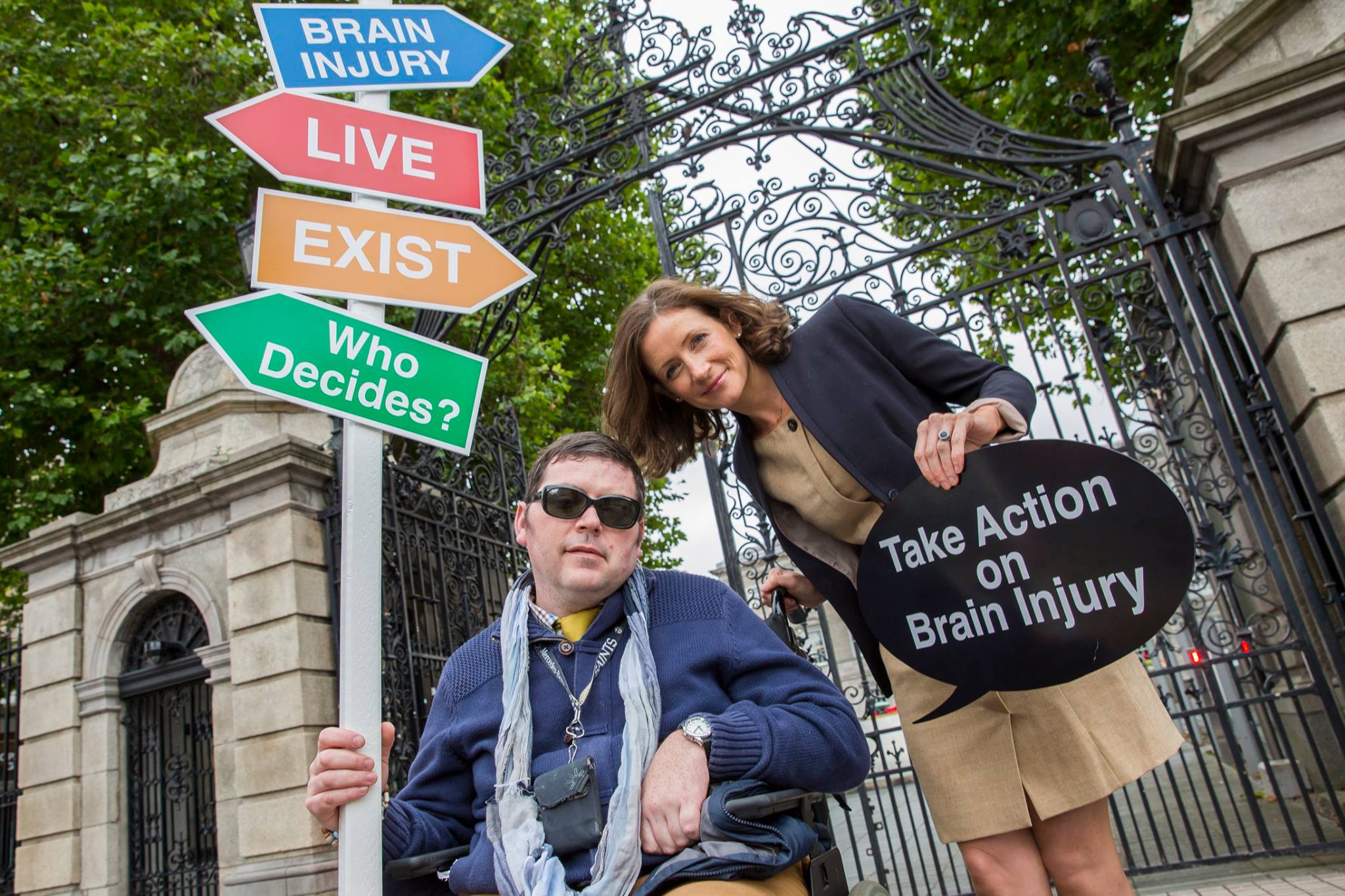 Brian pictured with Mary Morrogh who is helping to try get a bionic leg for Brian