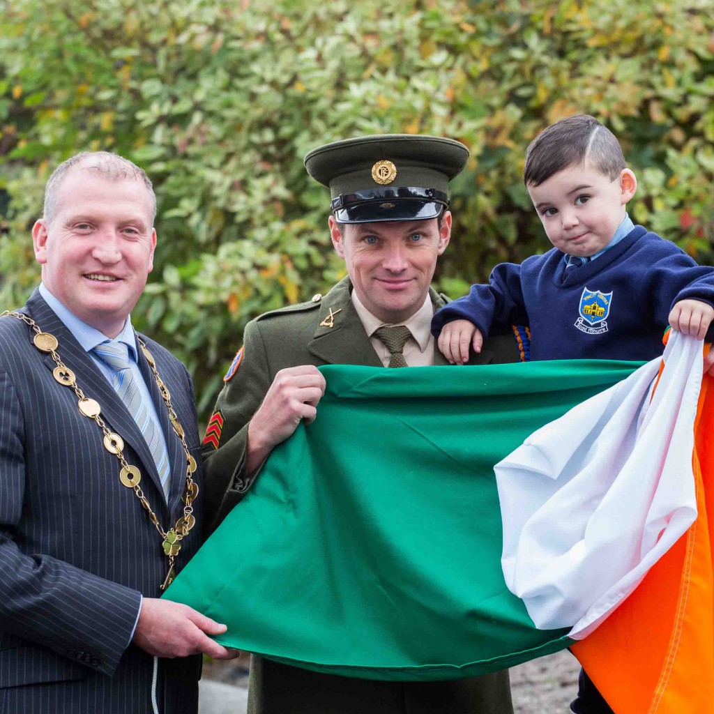 Defence Forces presented a handmade tricolour to Limerick schools