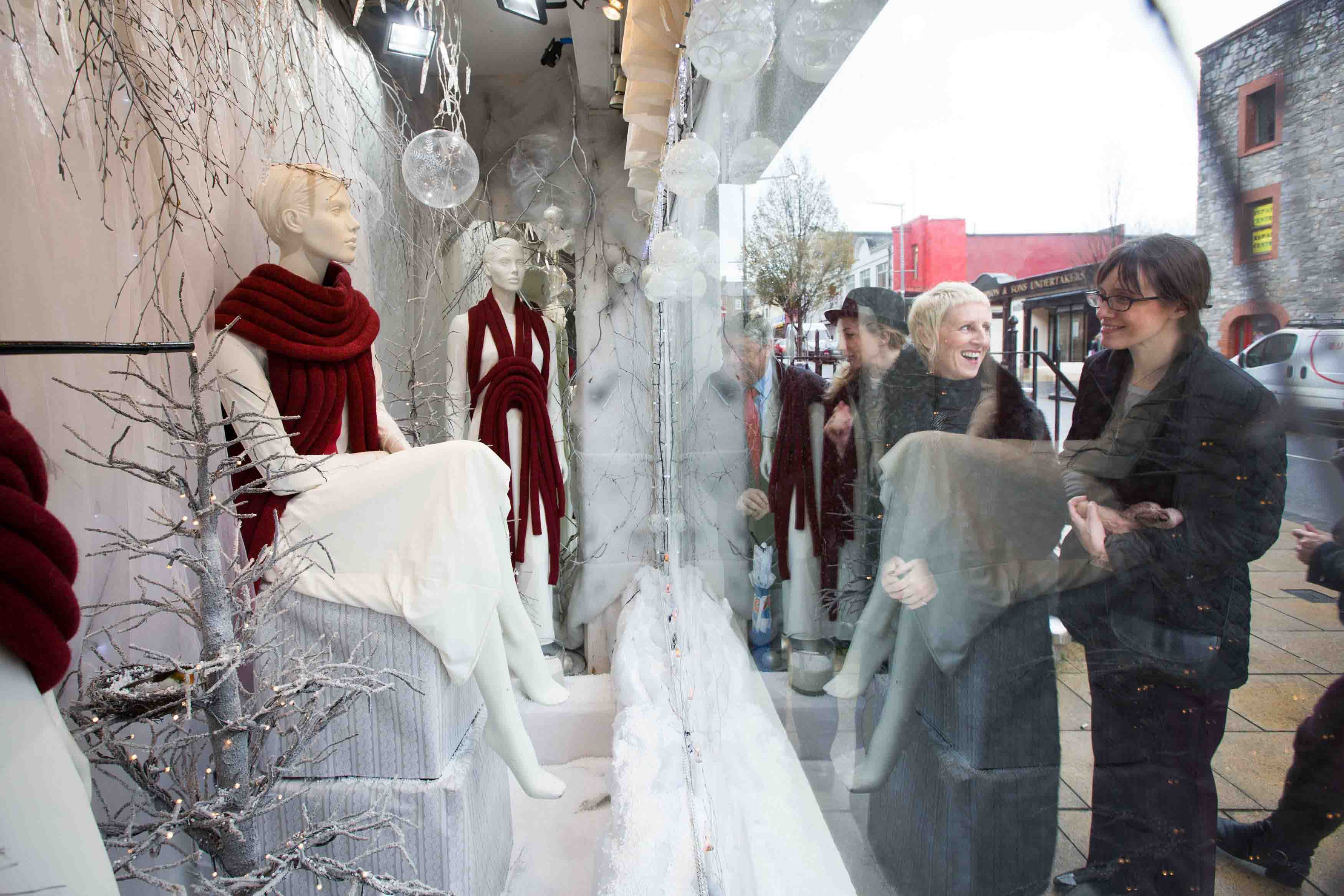 Limerick Festive Window Display for city fashion retailers