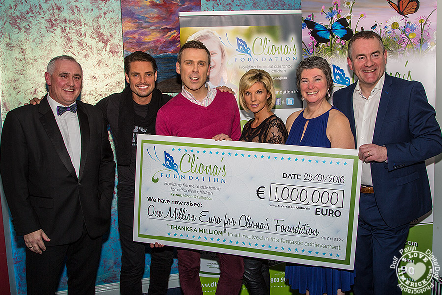 Clionas Foundation celebrate raising one million euro with Keith Duffy - Tom Tierney, Chairperson Clionas Foundation, Keith Duffy Foundation, Richard Lynch, I Love Limerick, Lisa Duffy, Keith Duffy Foundation, Terry and Brendan Rings, Founders Cliona's Foundation. Picture: Dolf Patijn/ilovelimerick