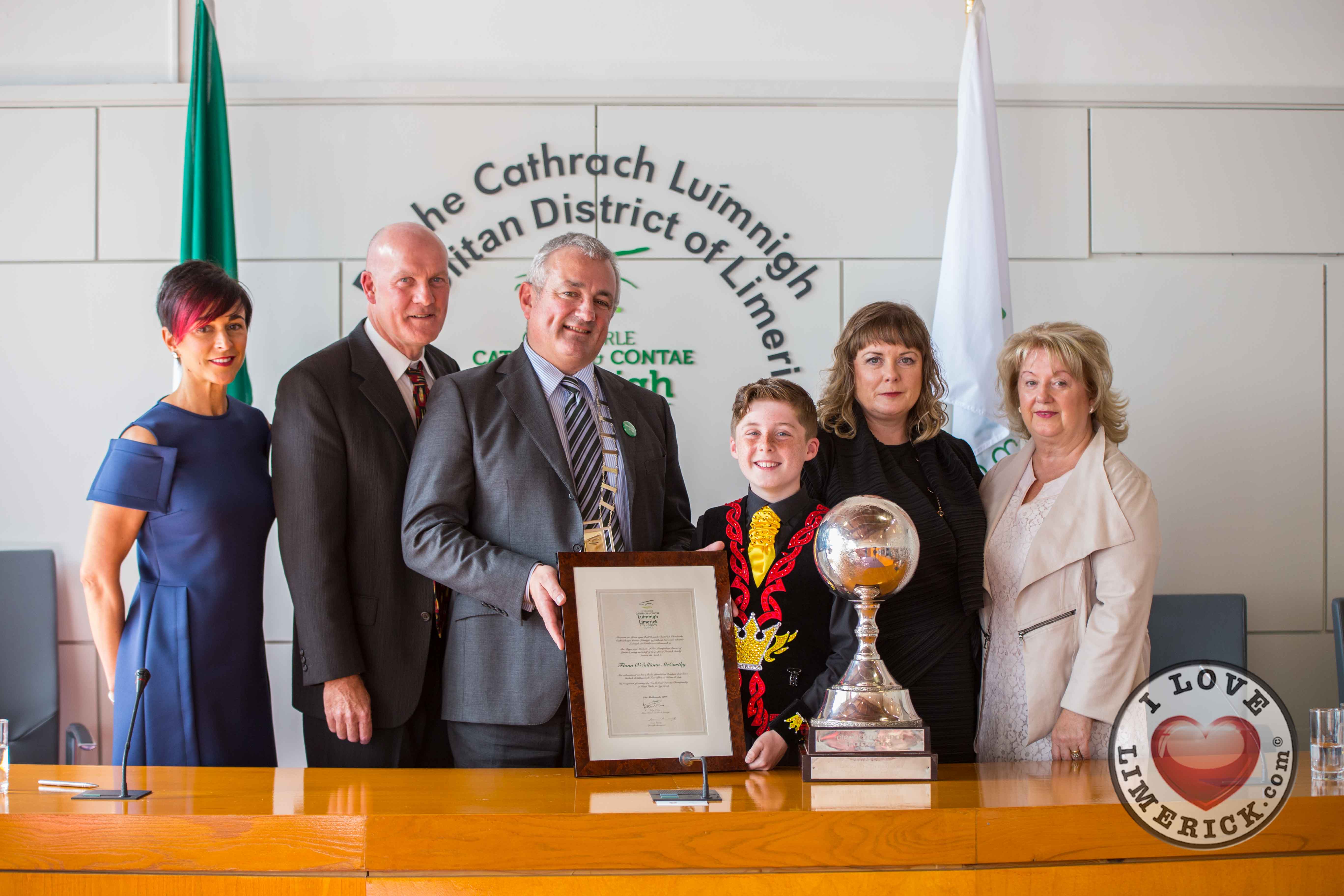 Fionn O Sullivan McCarthy receives Civic Reception