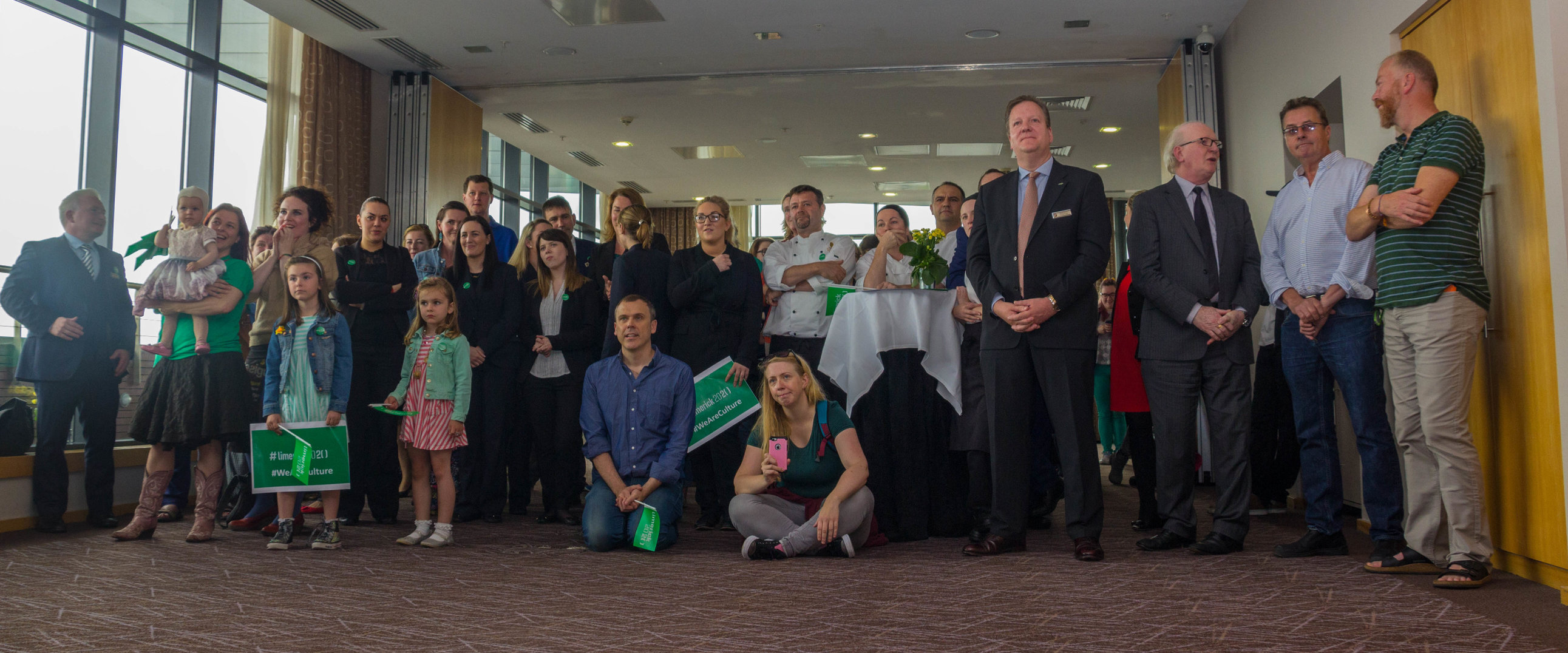 Limerick 2020 Let us Build on the foundation. Crowd looks on awaiting the announcement. Picture by Cian Reinhardt/ilovelimerick