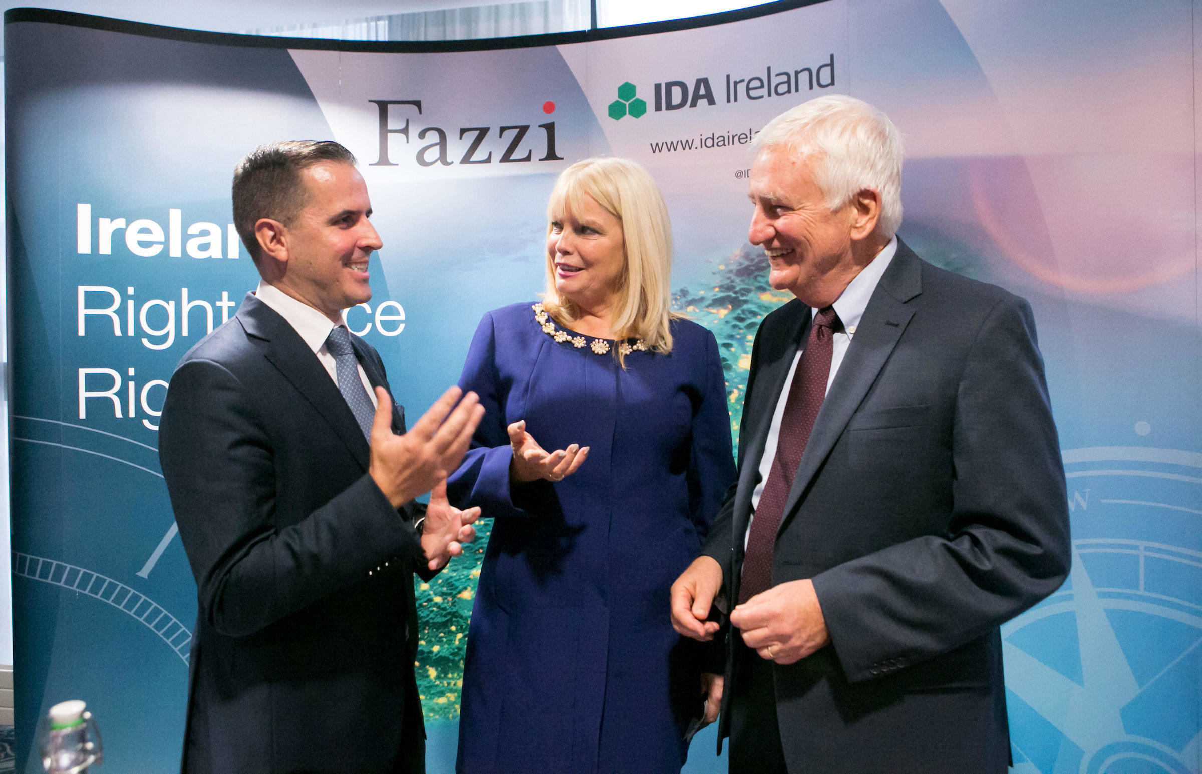 Martin Shanahan, CEO IDA Ireland,Minister for Jobs, Enterprise and Innovation, Mary Mitchell-OConnor T.D., & Dr Robert Fazzi, companys Founder and Managing Partner Picture Credit Brian Gavin Press 22