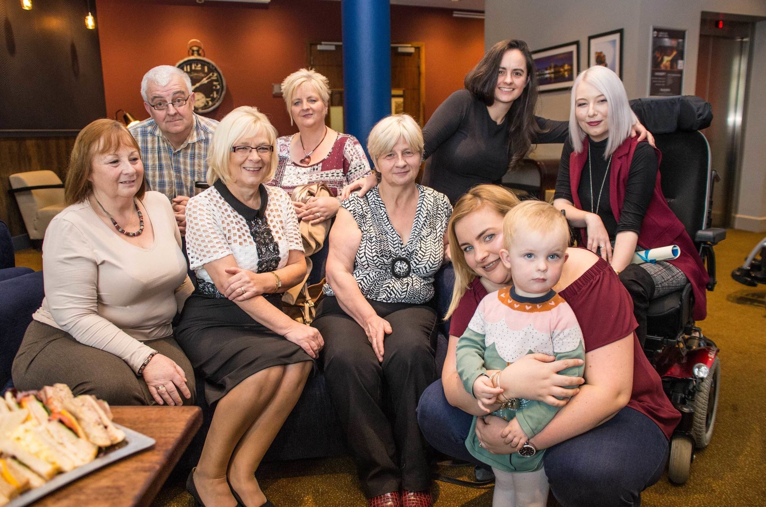 Pictured front row, second from left, Dorothy Meaney, Mid West Carer of the year 2016 winner, with her family at the Family Carers Ireland Award 2016 in the Absolute Hotel. Picture: Cian Reinhardt/ilovelimerick