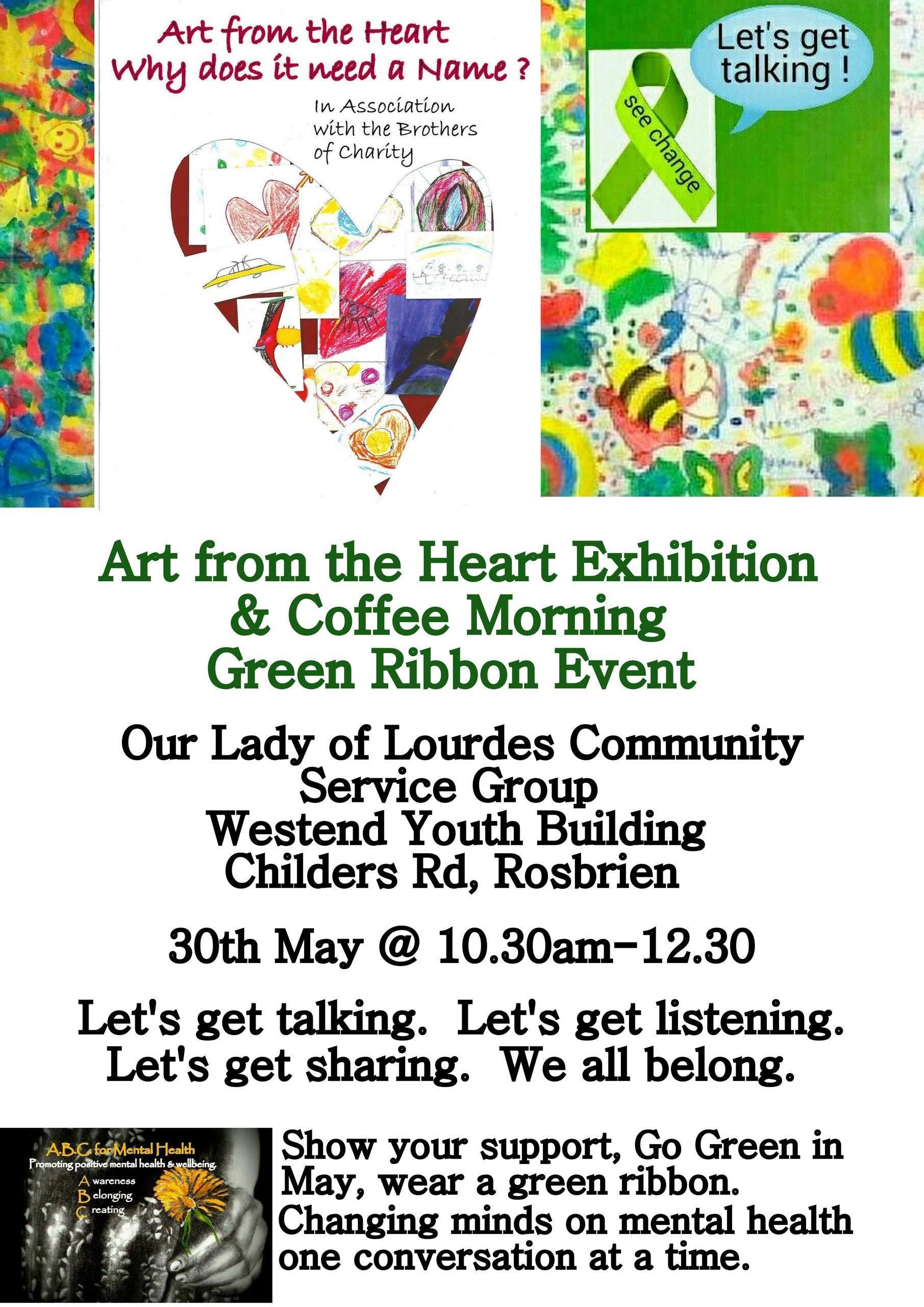 Art From The Heart Exhibition and Coffee Morning for Green Ribbon Month
