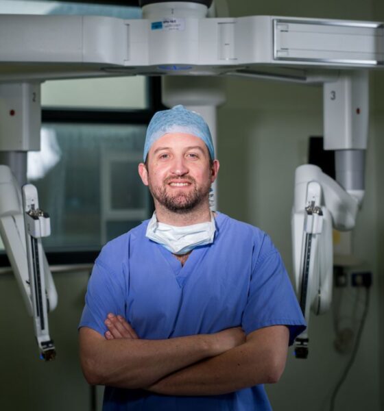 Colin Peirce pictured above with the Da Vinci Xi Dual Console robot at University Hospital Limerick