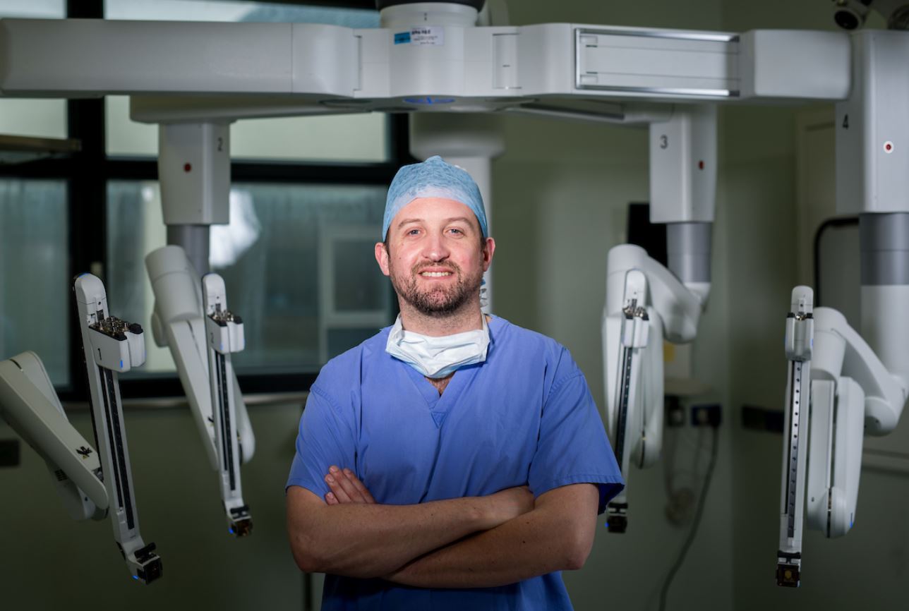 Colin Peirce pictured above with the Da Vinci Xi Dual Console robot at University Hospital Limerick