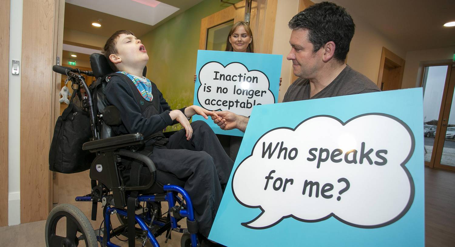 St Gabriels government funding - Eoin Coleman and his father Paul with Aisling Cullen pictured above at St Gabriel’s Centre in Limerick. Picture: Arthur Ellis