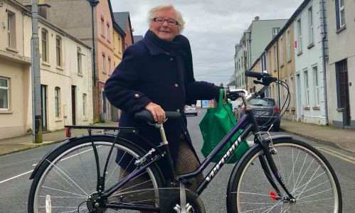 Angela Lynch pictured above is delighted with her new generous gift from The Bike Shop.