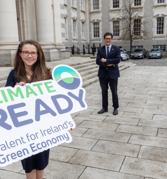 Central Solutions have partnered with Skillnet Ireland to tackle climate change - pictured above are Minister for Further and Higher Education, Research, Innovation and Science, Simon Harris; Skillnet Ireland Executive Director, Tracey Donnery; Minister for the Environment, Climate and Communications, Eamon Ryan; and Skillnet Ireland Chief Executive, Paul Healy