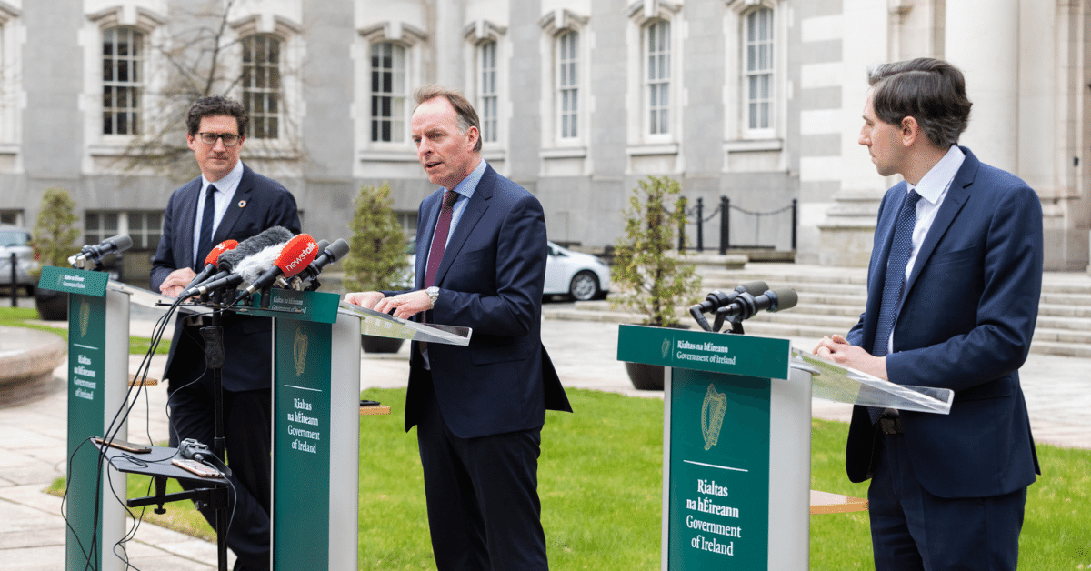 Minister for the Environment, Climate and Communications, Eamon Ryan; Skillnet Ireland Chief Executive, Paul Healy; and Minister for Further and Higher Education, Research, Innovation and Science, Simon Harris pictured at the launch.
