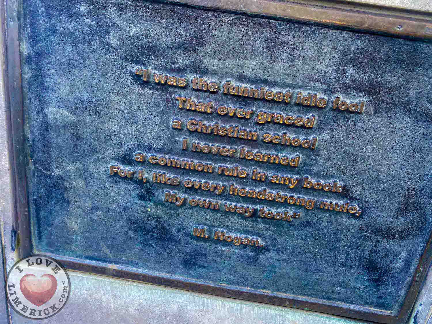 Bard of Thomond - The quote on the Bard of Thomond statue. Picture: ilovelimerick