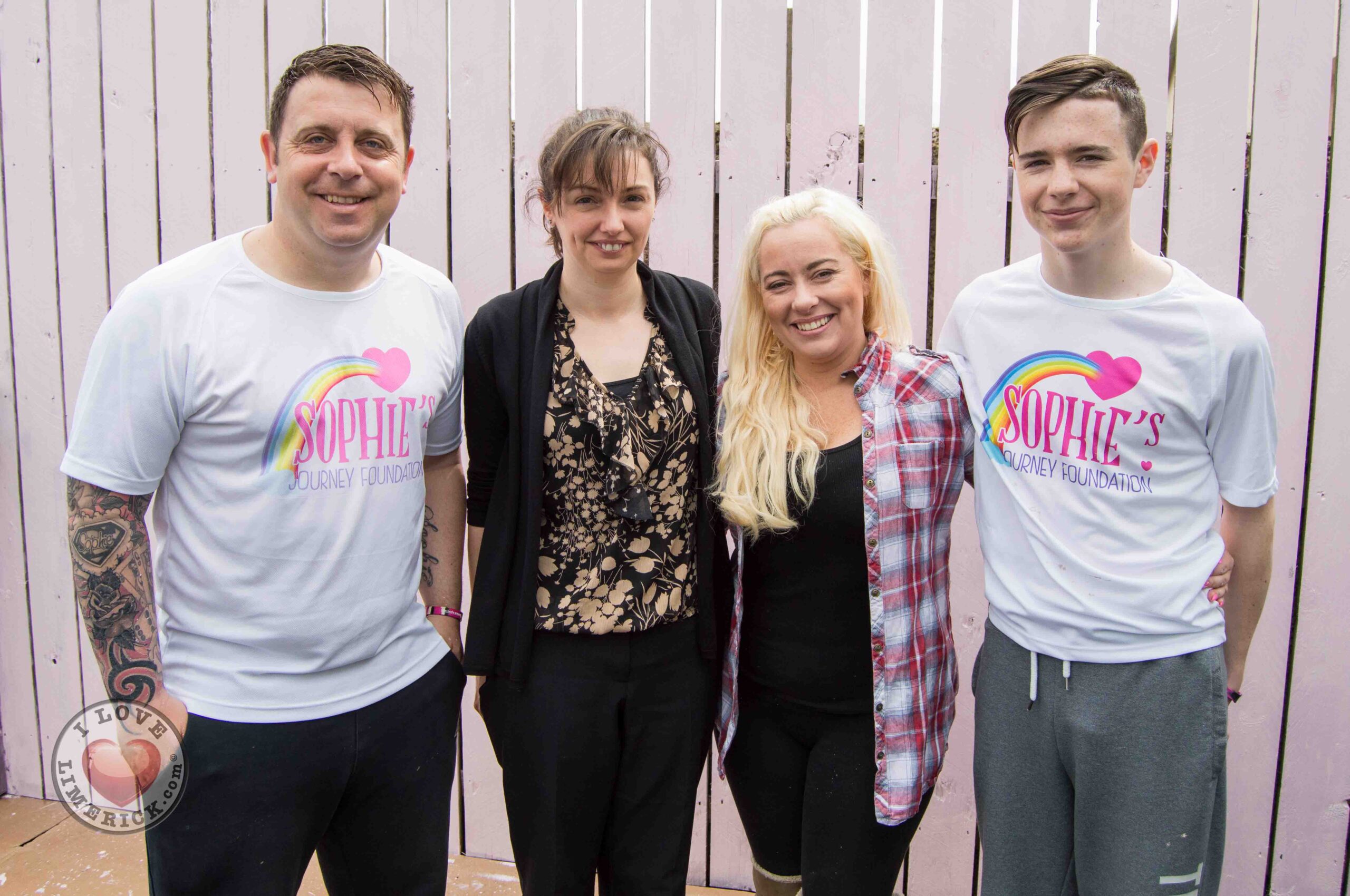 Pictured creating a mural at San Joseph Children's Respite Centre - Liam Mulcahy, Sophie's Foundation, nurse Majella Short, Stacey Mulchahy and Dion O' Dowd. Picture: Billy Butler/ilovelimerick