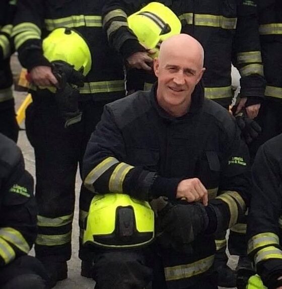 Des Fitzgerald pictured above is being honoured by his colleagues at Limerick Fire Rescue Fundraiser