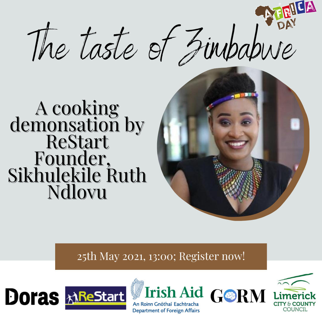 A Taste of Zimbabwe cooking demonstration by ReStart Founder Sikhulekile Ruth Ndlovu is one of the scheduled events