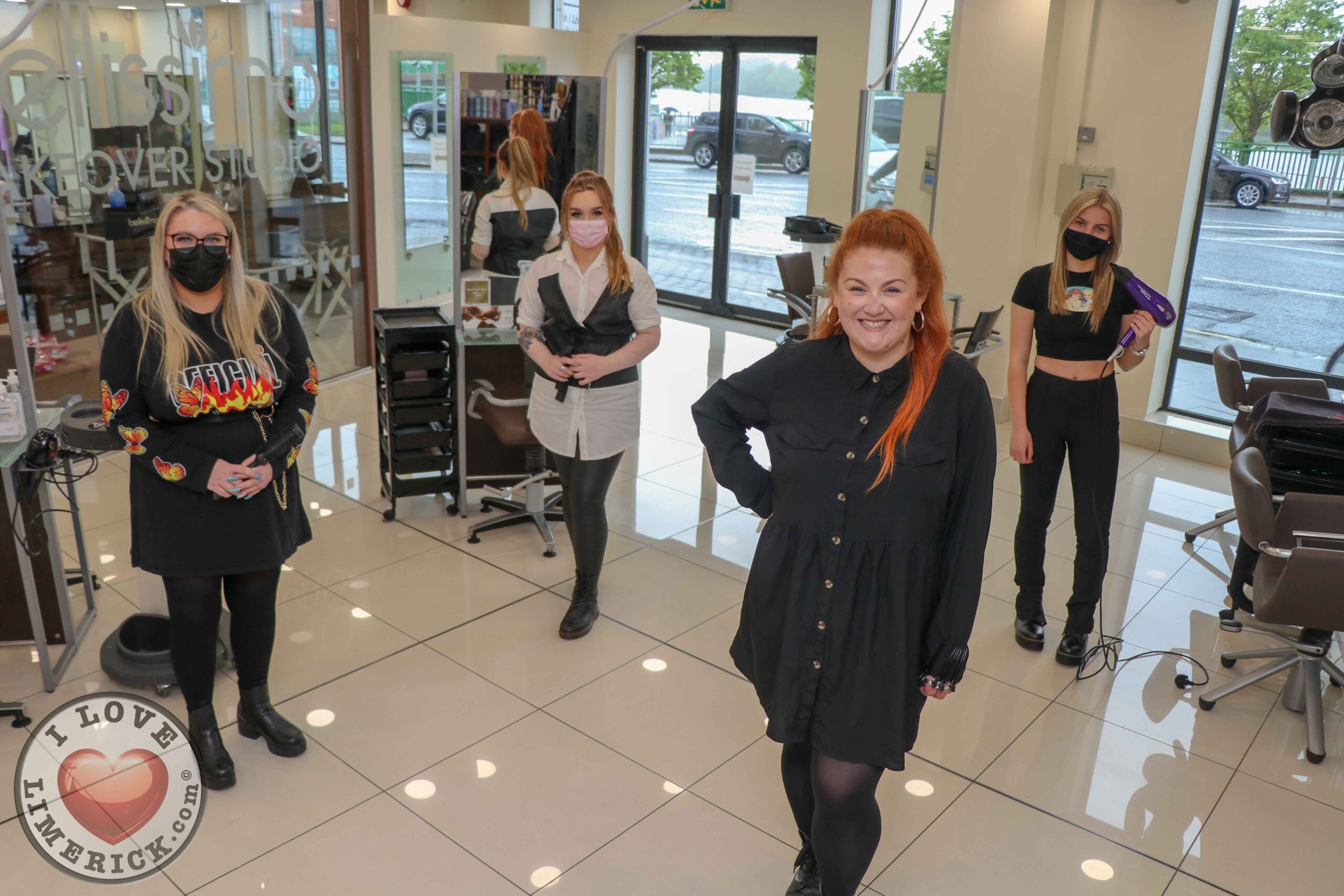 Bellissimo Limerick are recruiting - Lauren Masterson, Senior Stylist and Master ColourExpert of Bellissimo Limerick (in front) pictured with trainee stylists at the salon. Picture: Peter Cooney/ilovelimerick