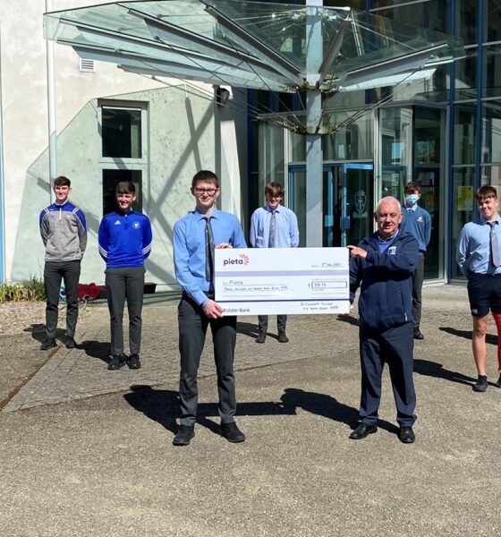 St Clements College donate to Pieta House - 5th year students donated as part of the fundraising efforts of the Anois Youth Leadership Programme