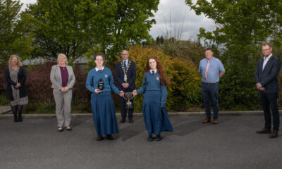 Desmond College Newcastle West - Mayor Michael Collins (c) pictured above presented the two students with their County Final Award, in the presence of Vourneen Gavin Barry, Principal, Desmond College NCW; Bernie Moloney, Local Enterprise Office Limerick; Emma O'Shea and Rebecca Enright, award winners; Donal Enright, Teacher and Garry Lowe, Student Enterprise Coordinator.
