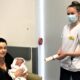 International Day of the Midwife - Joanne Ahern and her infant son, Evan, who was born at University Maternity Hospital Limerick at 00.57am on Wednesday May 5th, 2021, International Day of the Midwife, receiving a special commemorative certificate from UMHL Staff Midwife, Carrie Crowley.