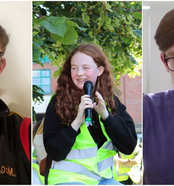 Irish Second Level Students Union officers Jack McGinn, Saoirse Exton and Eoin Connolly pictured above