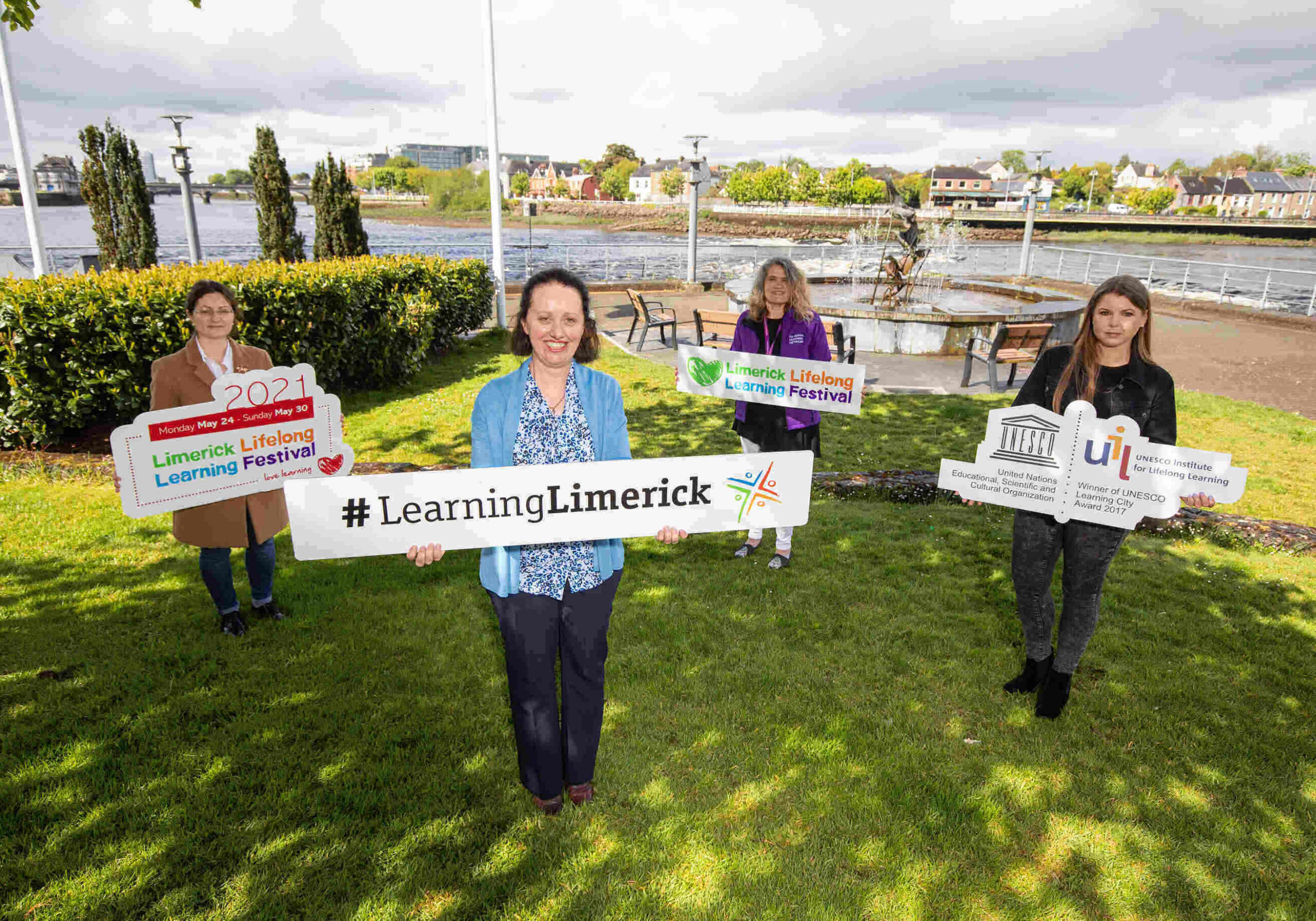 Lifelong Learning Festival 2021 - Pictured launching this year's festival were, Adrienne O’Connell, West Limerick Resources, Yvonne Lane, Learning Limerick, Margaret Murphy, National Learning Network and Mariola Jurewicz-Jurgas, PAUL Partnership. Picture: Alan Place.