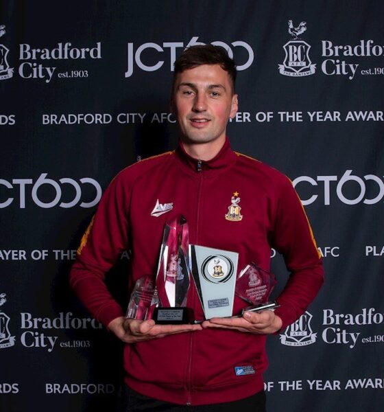 Paudie O Connor has been awarded four of the 13 awards up for grabs at the JCT600 2021 Bradford City Player of the Year Awards