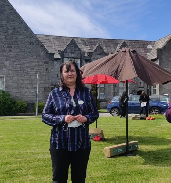 Thomond CC TY Enterprise class raised funds from innovative business designs for face masks to St Camillus Community Hospital with top of the range parasols and gazebos for residents.