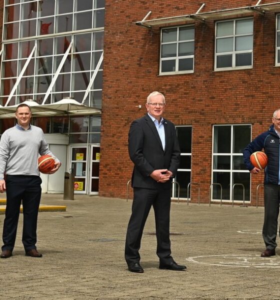 Basketball Ireland Centre of Excellence - Niall Berry, Basketball Ireland and LIT Mid-West Development Office, Adrian Flaherty, Sports Recreation & Facilities Office, Professor Vincent Cunnane, President of LIT, Jimmy Browne, LIT Vice President Corporate Services & Capital Development and Matt Hall, Centre of Excellence Manager Basketball Ireland. Picture: Eóin Noonan/Sportsfile