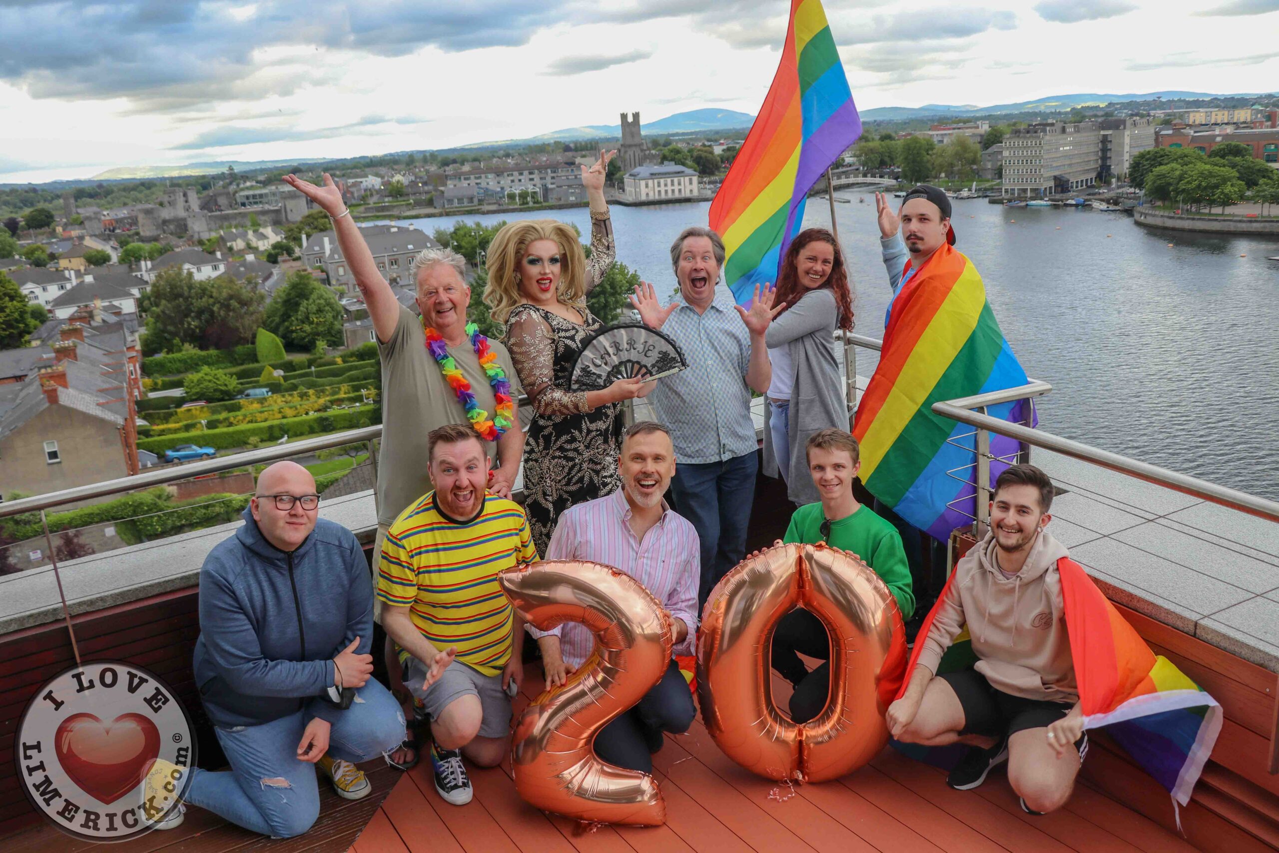 Limerick Pride Festival 2021 - The theme for this year’s pride is ‘Different Families, Same Love’. Pictured above are the Limerick Pride Committee 2021 with Myles Breen (centre back row). Picture: Farhan Saeed/ilovelimerick
