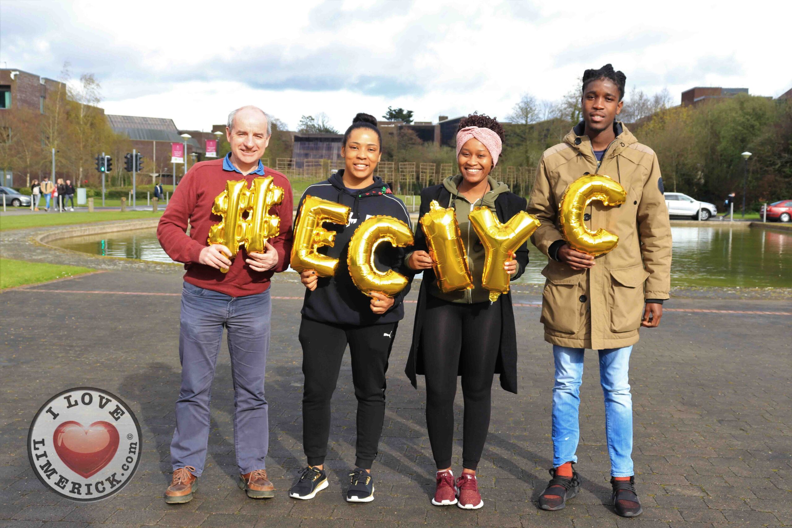 Dr John Lannon, Doras Luimni, Donnah Sibanda Vuma, founder of Every Child is Your Child, Ruth Sikhulekile Ndlovu and Busani Moyo. Picture: Conor Owens/ilovelimerick