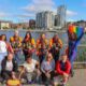 Rainbow River Swim Parade - Lisa Daly, Chairperson of Limerick Pride, Tom Sheehan, Maija Krasna, Linda Hickey and Ciaran Ryan of Limerick Suicide Watch and Carrie Deway (back) with Alan Gleeson, Brenda Cosgrove, Deirdre Cross and Mark Kinsella of Limerick Narwhals (front) pictured at the launch of Limerick Pride Festival 2021. Picture: Farhan Saeed/ilovelimerick