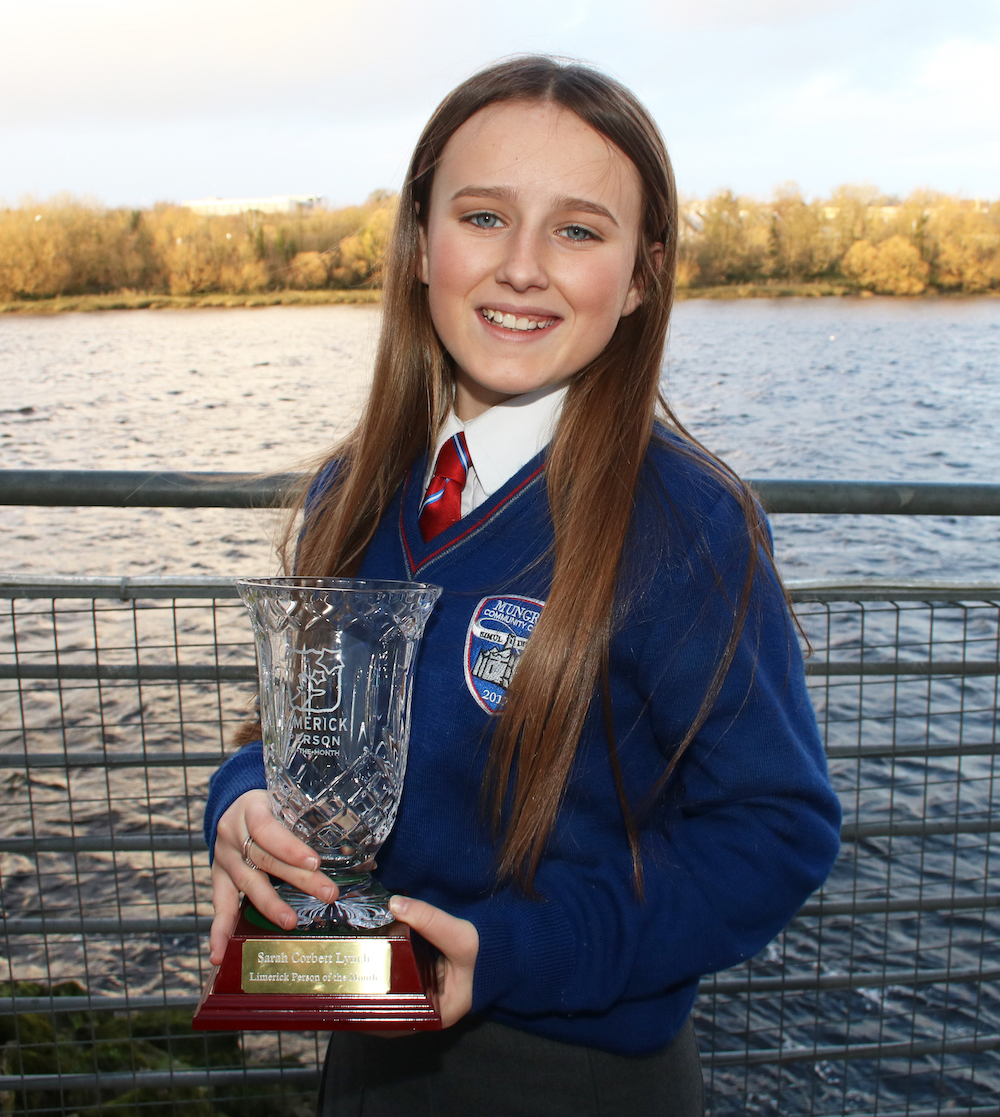 Sarah received a Garda Youth Award and Limerick Person of the Month Award for her incredible work. Picture: Adrian Butler