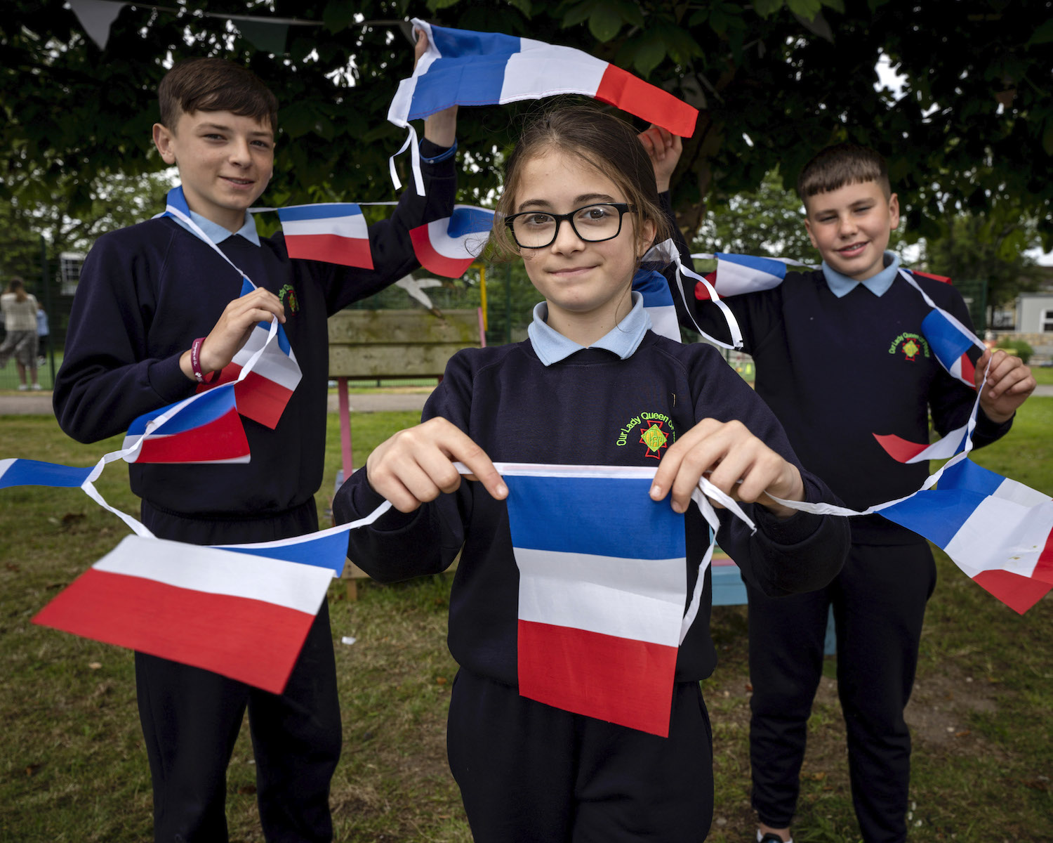 Chad Molloy, Aaliyah Pickford and Alex Heffernan from Our Lady Queen of Peace Primary School, Janesboro, Limerick. Picture: Don Moloney