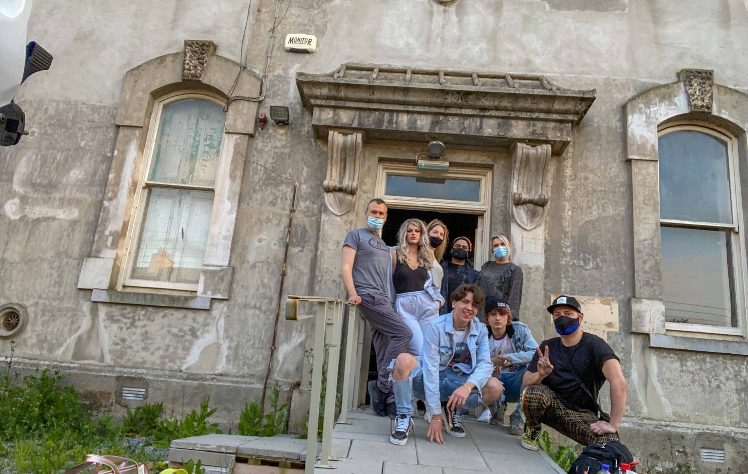 Sarah McTernan music video for 'Heavy On My Heart Day' one - Pictured above are Sarah, Richard and Luke with crew at The Sailors Home. Picture: ilovelimerick