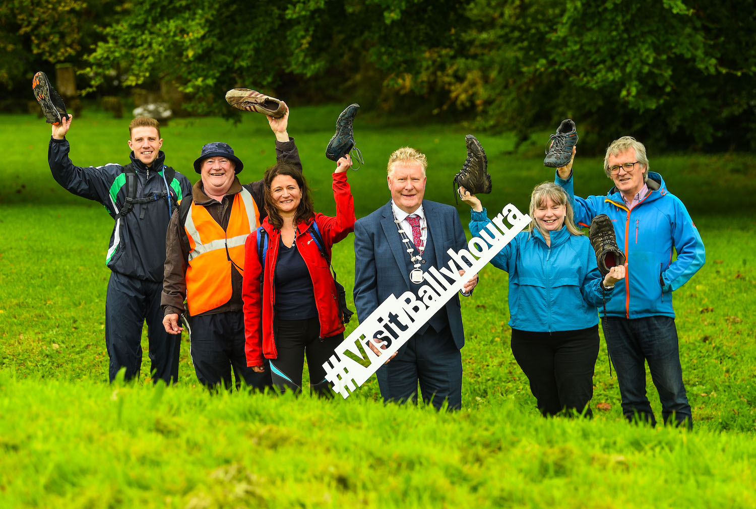 25th Ballyhoura Walking Festival 25th Ballyhoura Walking Festival - Dylan Dawson, Ballyhoura Development CLG, Jim Flynn, Ballyhoura Bears Walking Club and board member of Ballyhoura Fáilte, Jana Mannion, Tourism & Marketing Officer at Ballyhoura Development CLG, Deputy Mayor of the City and County of Limerick, Cllr Tom Ruddle, Margaret Atalla, owner of Deebert House Hotel in Kilmallock and board member of Ballyhoura Fáilte, and John Fitzgerald, Chairperson of Ballyhoura Fáilte. Picture: Diarmuid Greene