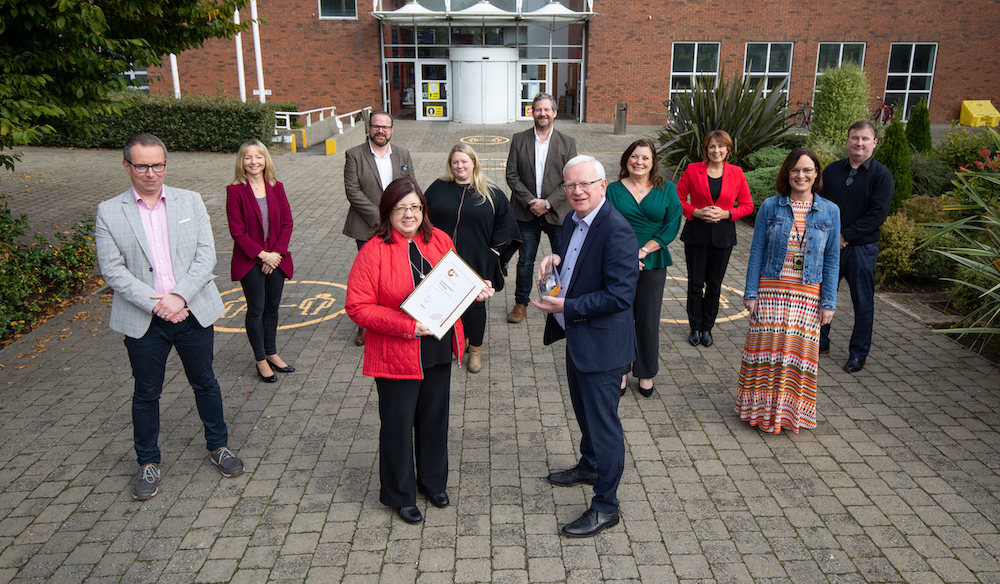 Athena SWAN awards 2021 - (Left to right) John McKenna, VP of Strategic Planning, Institutional Performance and Equality and Diversity, TUS Midlands; Jackie Farrell, EDI Officer, TUS Midlands; TUS President Prof. Vincent Cunnane, Marian Duggan, Academic Affairs and Registrar and Vice President Equality and Diversity, TUS Midwest; Dr Carol Wrenn, EDI Manager, TUS Midwest. Picture: Alan Place