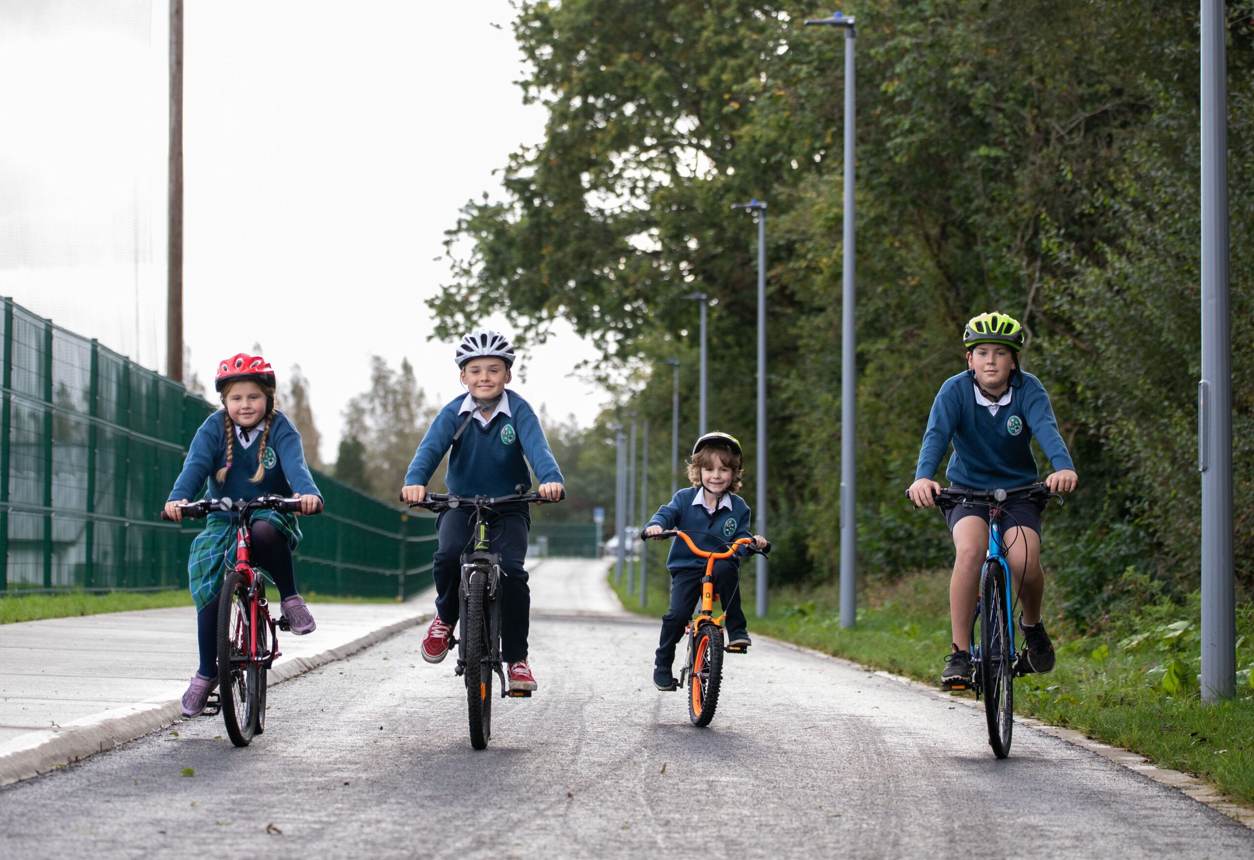 Castletroy urban Greenway Castletroy Urban Greenway - Pictured at the official opening of the Castletroy Greenway were, Gaelscoil Chaladh an Treoigh pupils, Cliodhna de Brugh, Hugo O longain, Oisin Poole and Luc O Murchu. Picture: Alan Place