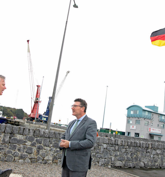 Dr Stefan Kaufmann Dr Stefan Kaufmann pictured above on right, meets Pat Keating, CEO Shannon Foynes Port Company. Picture: Arthur Ellis